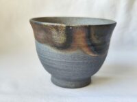 Tasse japonaise artisanal en céramique – Finition gris et brun