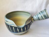 Bol japonais "Katakuchi" en céramique tournante – Bleu céladon