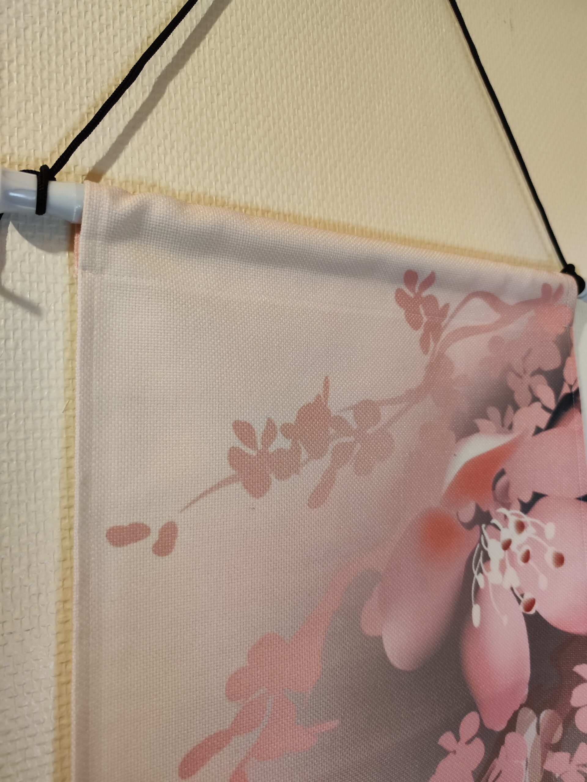 Kakemono textile japonais – Carpe koi & sakura roses – Image 2