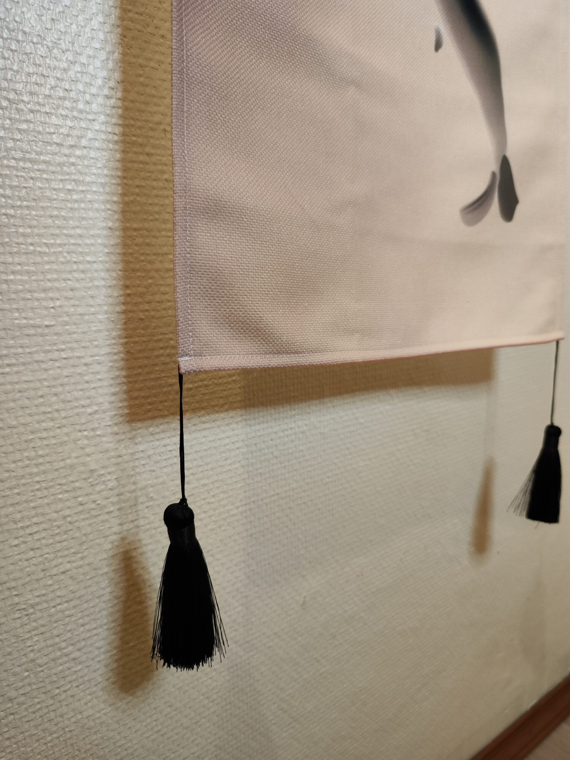 Kakemono textile japonais – Carpe koi & sakura roses – Image 3