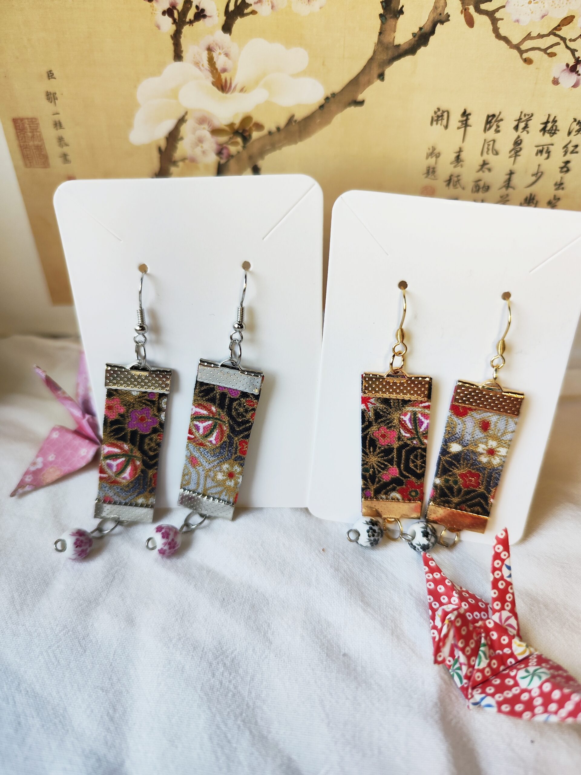 Collection de bijoux en tissu japonais – boucles d’oreilles – Image 5