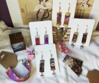 Collection de bijoux en tissu japonais – boucles d’oreilles